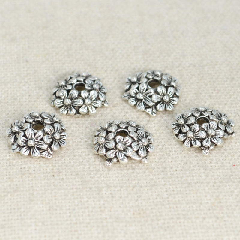 Alloy Flower Bead Caps 12mm Antique Silver Cluster 100pcs 3