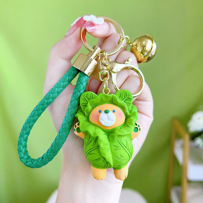 Resin Unicorn Keychain Pastel Snowflake Braided Strap with Bells 10