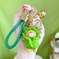 Resin Unicorn Keychain Pastel Snowflake Braided Strap with Bells 10