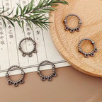 Bubble Ring Metal Bead Frames 17mm With Three Hanging Holes 40pcs 5