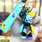 PVC Graffiti Bear Keychain Trendy Street Art Design 8