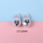Hand Painted Cartoon Pattern Pearlized Acrylic Beads ABS Plastic 10pcs 10