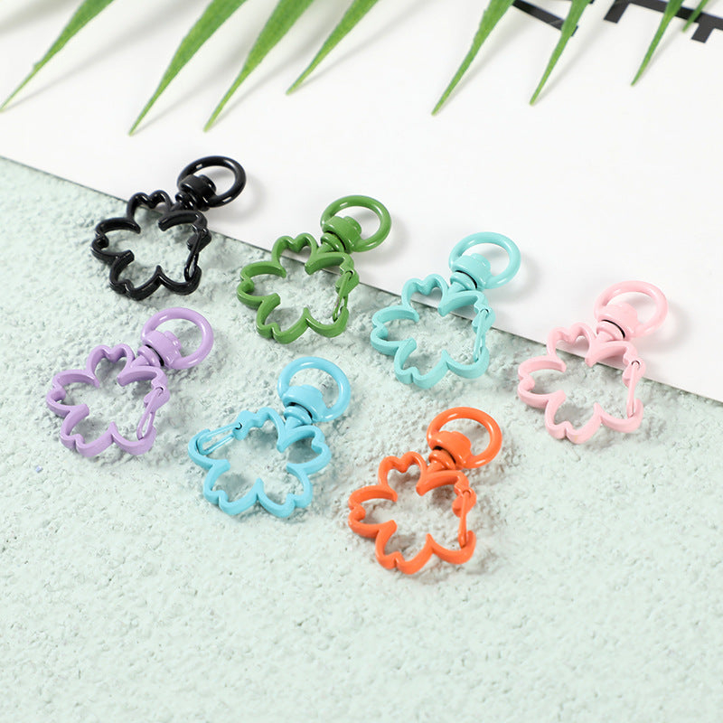 Zinc Alloy Cherry Shaped Spray Painted Swivel Buckle Keychain Clasps 10pcs
