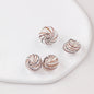 Hollow Spiral Striped Blown Glass Spacer Beads Colorful 4pcs 12