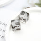 Transparent Square Acrylic Beads 16mm Ink Leopard Print 10pcs 6