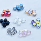 Electroplated Flat Cut Glass Beads 7.5mm 12mm Vibrant Colors 10pcs