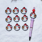 Silicone Focal Beads Halloween Ghost With Gingerbread and Hat 20pcs