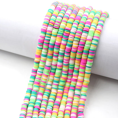 Flat Clay Beads 6mm Colorful Polymer Spacer Disc 10strands 20