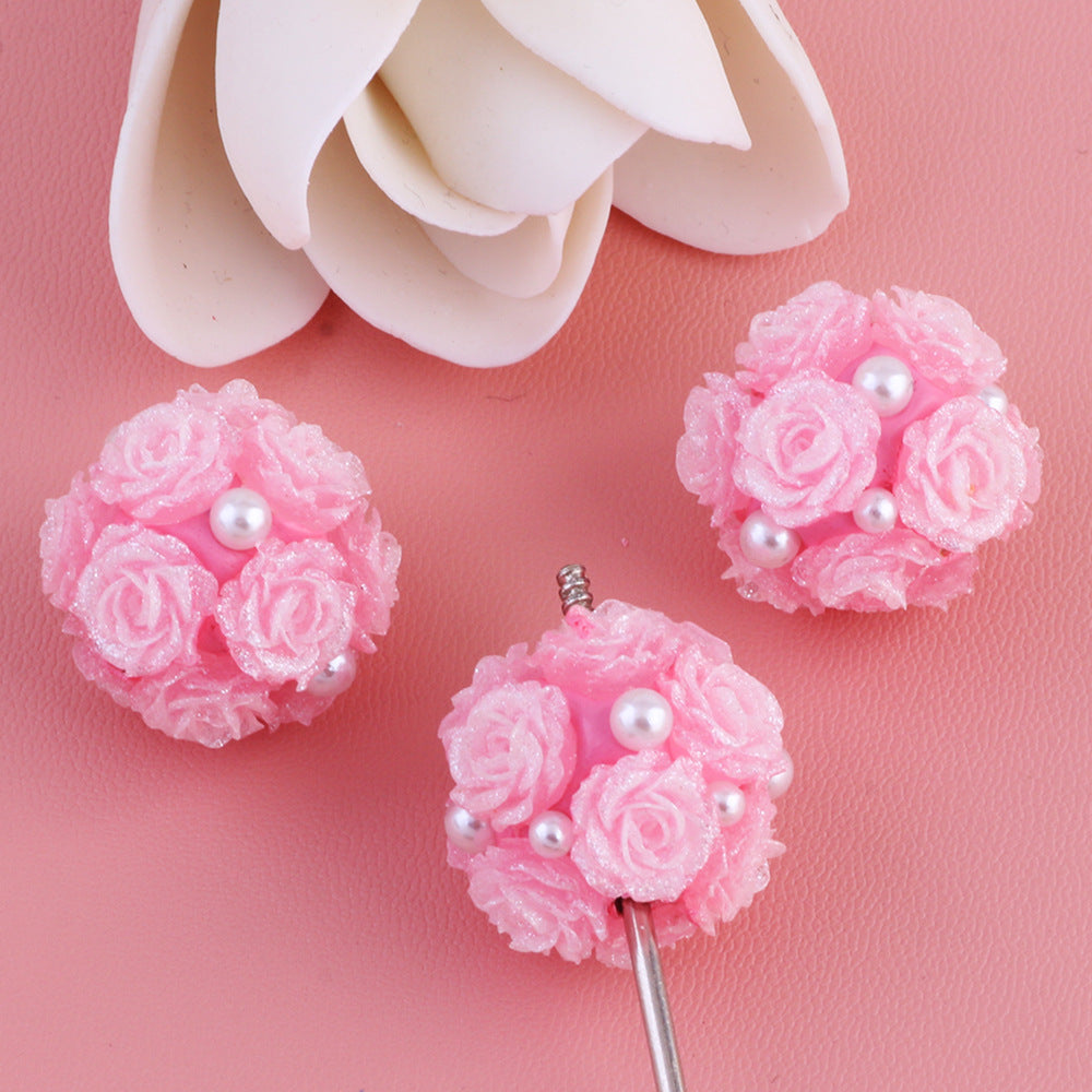 Flower Cluster Clay Beads 20mm Gradient Rose Pearly Pastel 10pcs 8