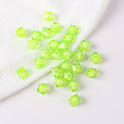 Faceted Acrylic Sago Beads 8-10mm Glossy Translucent 100pcs 14