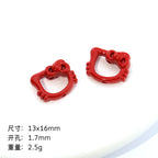 Hollow Kitty Metal Beads 16mm Painted Plating Alloy 20pcs 6