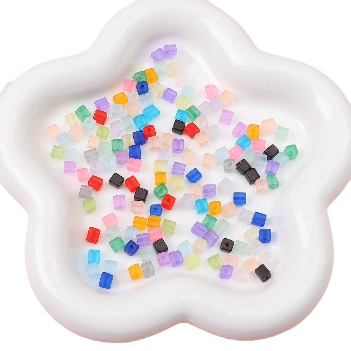 Frosted Sugar Seed Glass Beads 5mm Pastel Mixed Colors 100pcs 5
