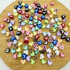Heart Metal Beads 8mm Two-Tone Enamel Baked Finish 20pcs 4