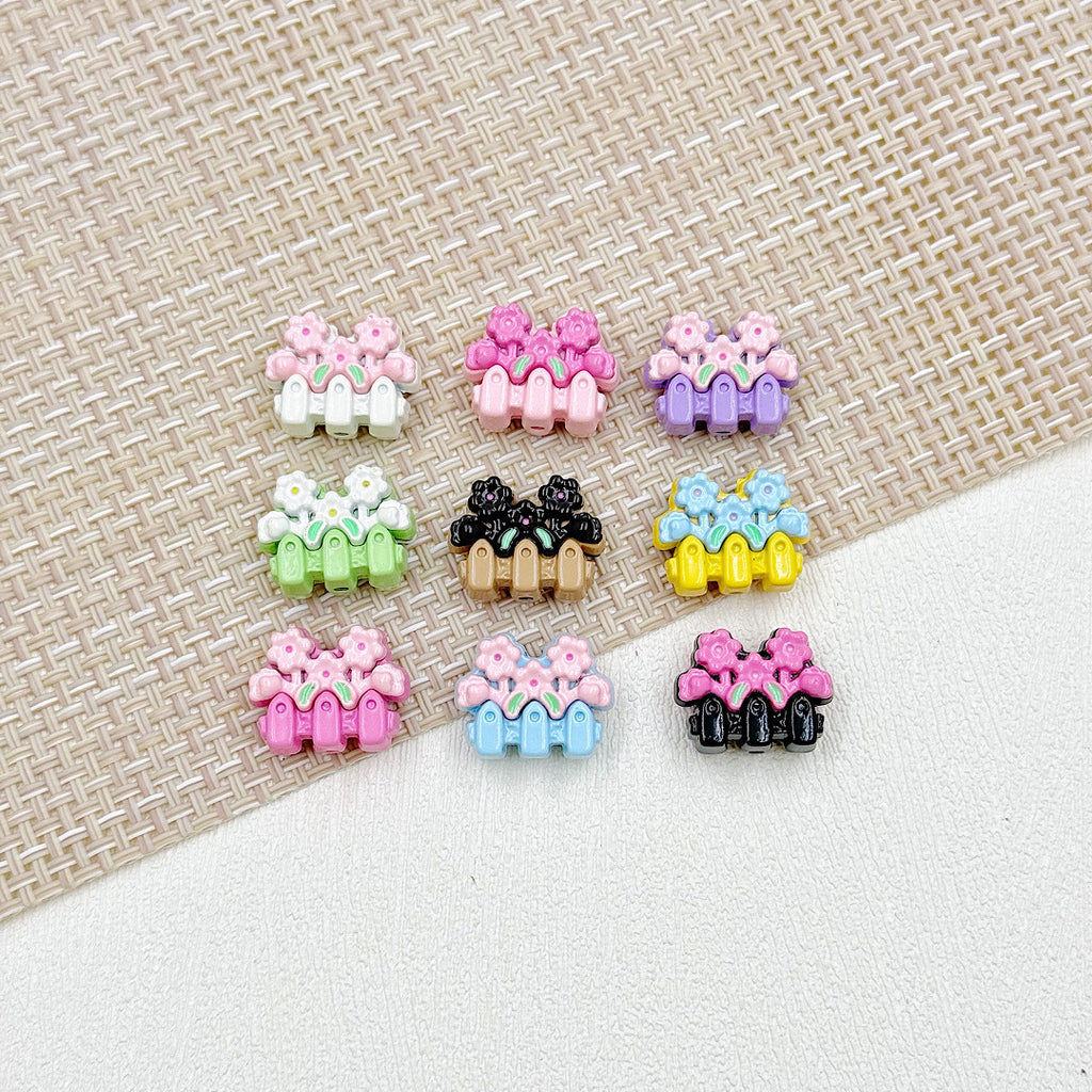 Flower Butterfly Metal Beads 16-20mm Baking Painted Glossy Finish 10pcs 2