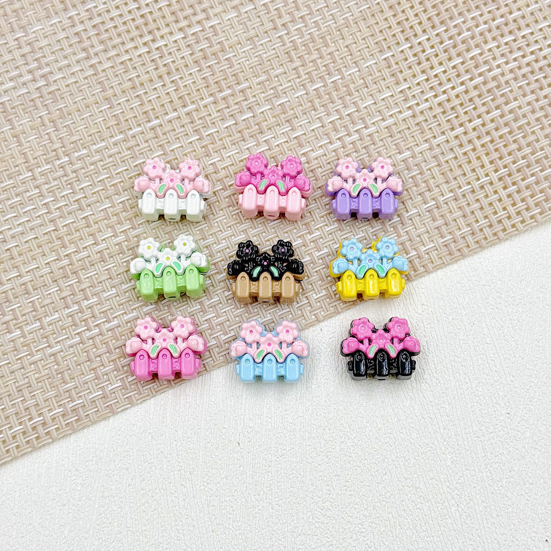Flower Butterfly Metal Beads 16-20mm Baking Painted Glossy Finish 10pcs 2
