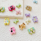 Bow Ballet Shoe Metal Beads Decorative Pastel Painted 20pcs 3