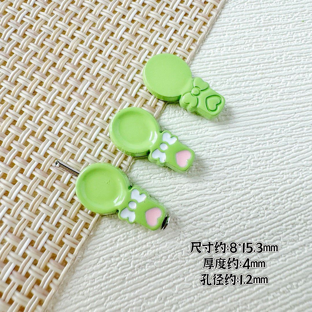 Spoon and Flower Metal Beads 15mm and 9mm Baking Painted 20pcs 9