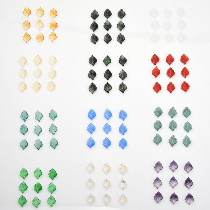 Czech Glass Beads Sunflower Leaf 16 x 23mm Multicolor Petal 20pcs 3