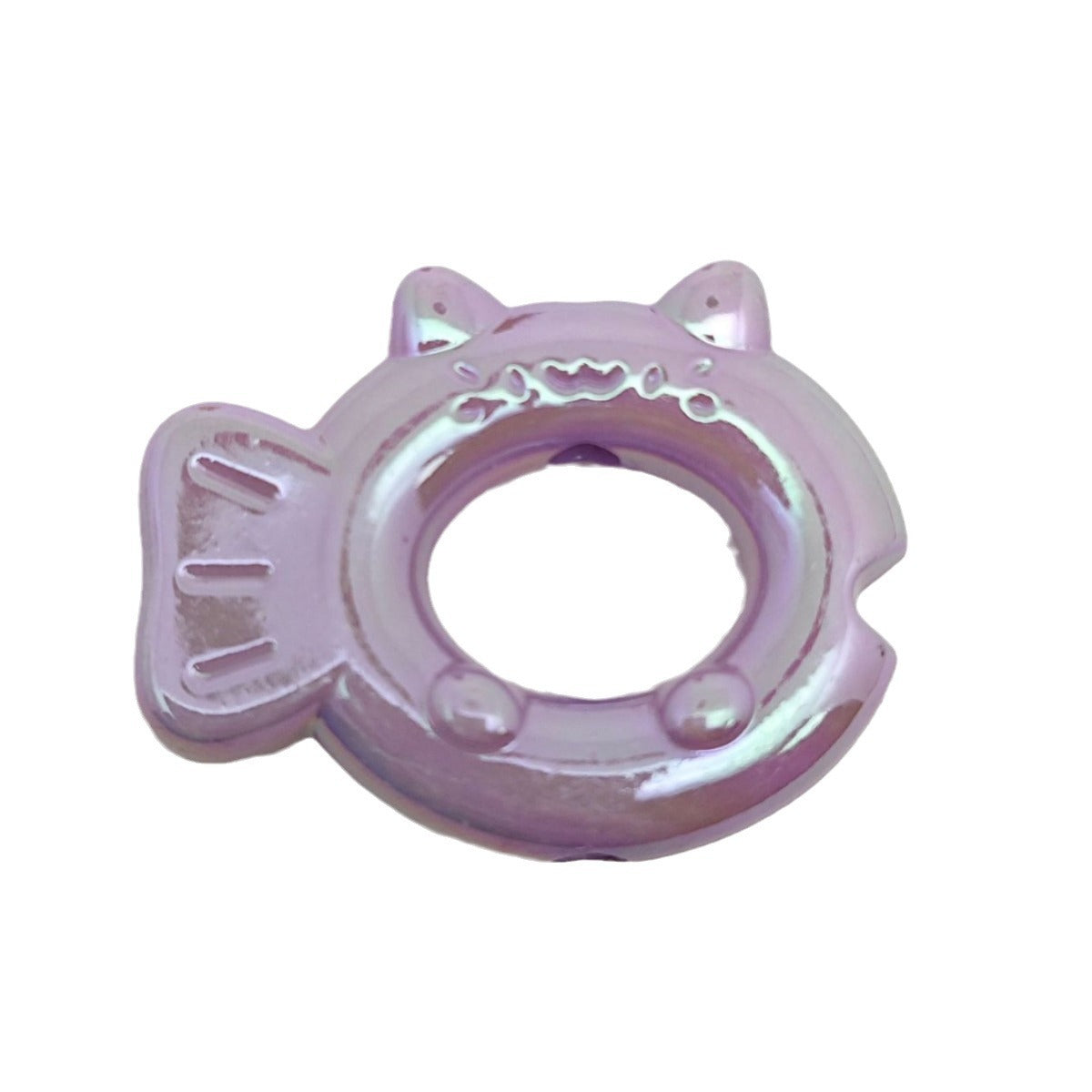 UV Plating Hollow Cartoon Fish Acrylic Beads 31mm Pastel Mixed 50pcs 5