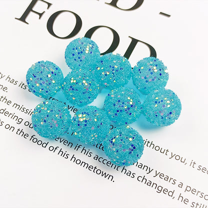 Glitter Bubblegum Beads 16mm Colorful Iridescent Sparkle 1pc 27