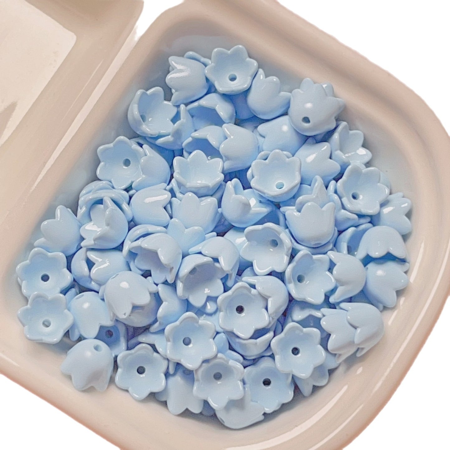 Painted Lily Acrylic Beads 9mm Dopamine Color Baked Finish 30pcs 5