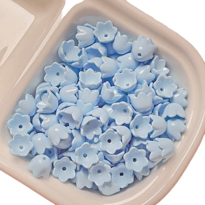 Painted Lily Acrylic Beads 9mm Dopamine Color Baked Finish 30pcs 5