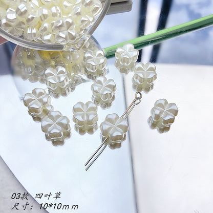 Pearl Flower Acrylic Beads 10-11mm Japanese Imitation 20pcs 7