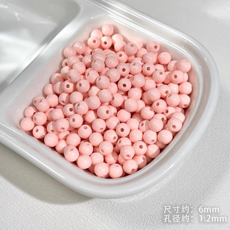 Painted Square Acrylic Beads 6mm 5mm Macaron Color Baking 30pcs 6