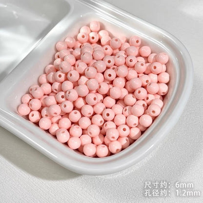 Painted Square Acrylic Beads 6mm 5mm Macaron Color Baking 30pcs 6
