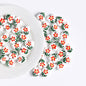 Fresh Floral Heart Ceramic Beads 15mm Hand Painted 5pcs 6
