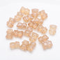 Electroplated Bear Glass Beads 12mm 14mm Mixed Metallic Colors 20pcs 27