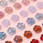 Transparent Cherry Blossom Glass Beads 14mm Gradient Pink Blue 10pcs