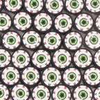Halloween Flat Clay Beads 10mm Green Eyeball Design 100pcs 6