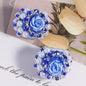 Fancy Rose Rhinestone Beads 25mm Polymer Clay Encrusted 5pcs 10