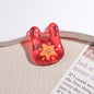 Transparent Handbag Acrylic Beads 25mm Cartoon Pattern Printed 10pcs 5