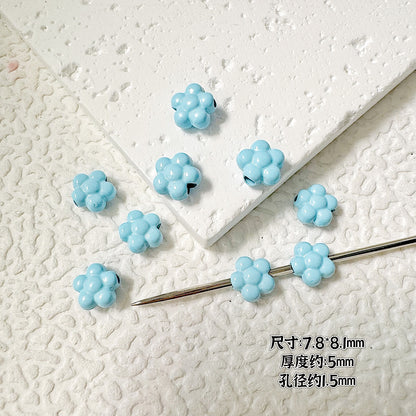 Heart Circle Floral Metal Beads Painted Solid Color Bulk 20pcs 33