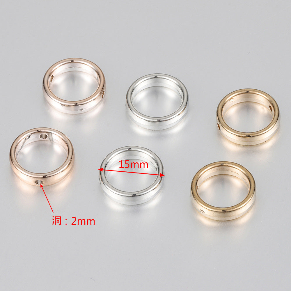 Circle Acrylic Beads 15mm Metallic Finish Mixed Colors 100pcs 2