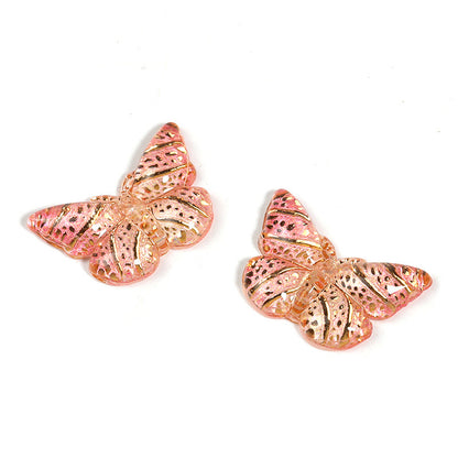 Plating Gilded Butterfly Acrylic Beads 15mm 22mm Radiant Mixed 100pcs 9