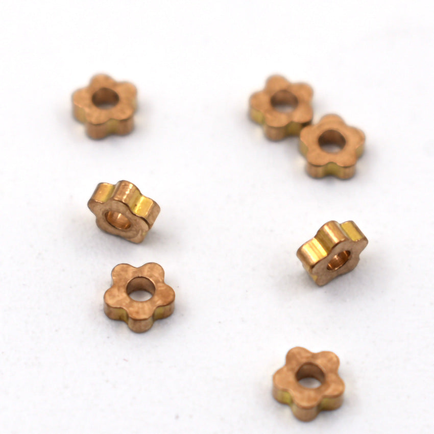 Brass Plum Shaped Spacer Beads 3mm Vintage Tone 100pcs 2