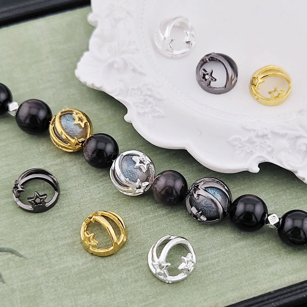 Shooting Star Metal Bead Frames 12mm Hollow Zinc Alloy 20pcs