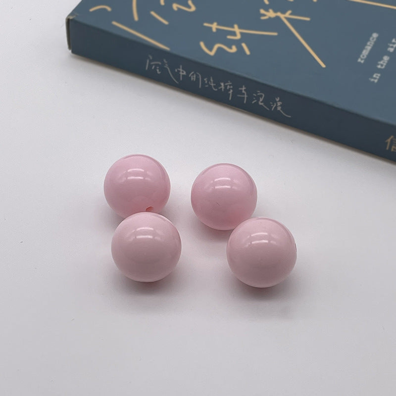 Opaque Bubblegum Beads 20mm Solid Color Glossy Mixed 113pcs 7