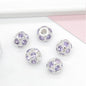 Metal Rhinestone Hollow Spacer Beads 8mm 50pcs 7
