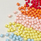 Painted Square Acrylic Beads 6mm 5mm Macaron Color Baking 30pcs 3
