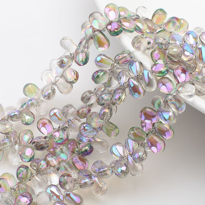 Crystal Teardrop Czech Glass Beads 6 9mm Iridescent Colors 100pcs 17