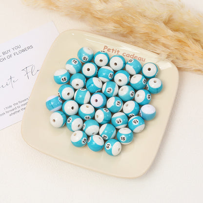 Painted Billiards Acrylic Beads 16mm Creative Colorful 100pcs 5