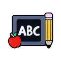 Silicone Focal Beads Teach ABC Blackboard Pencil Heart 20pcs 6