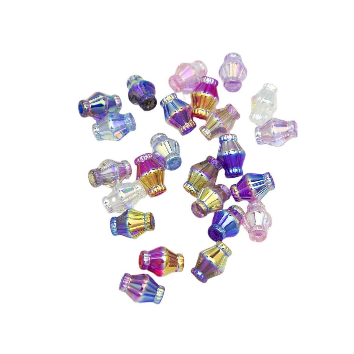 Plated Rhombus Acrylic Beads 13mm Transparent Iridescent 20pcs 5