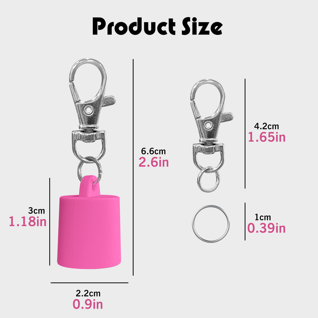 Silicone Chapstick Keychain Caps Crown Striped Smooth Shapes 3pcs 4