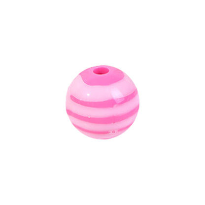 Cartoon Round Acrylic Beads 14mm Striped Complementary Colors 50pcs 8