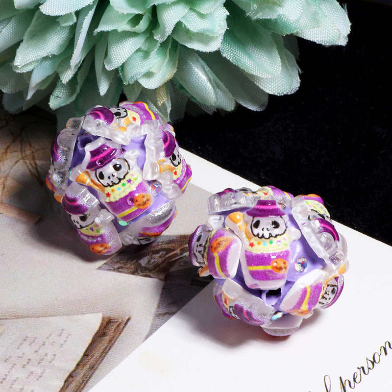 Embellished Bubblegum Beads 20mm Labub Polymer Clay Detailed 5pcs 9
